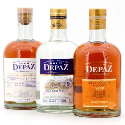Depaz - Coffret 3 bouteilles : Private Cask, VSOP, Rhum Blanc